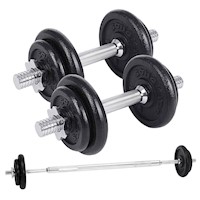 Set Barra con mancuernas  metal 50 kg Atletis