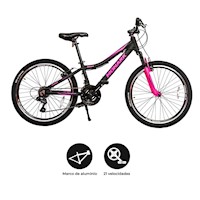 Bicicleta Monark Mirage Aro 24" Negro Fucsia