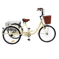 Bicicleta Monark Tricicargo Venecia Aro 24" Crema
