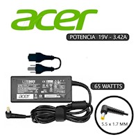 Cargador Compatible Acer Punta Amarillla 19v 342a 55*17m 65w