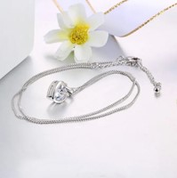 Collar Crystal Heart Silver Enamorada Novia Regalo San Valentín Genieka