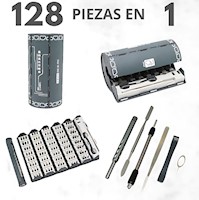 Juego de Destornilladores de Precisión 128 en 1 con Mango Magnético, Eje Flexible y Caja de Almacenamiento Tipo Rollo