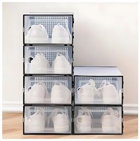 Set 6 Cajas Organizador de Zapatos Reforzado con Doble Tapa