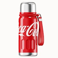 Termo Deportivo Coca-Cola con Correa de Cuero – 540ml / 18 Oz