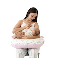 Almohada de Lactancia y Estimulación 5 en 1 – Rosado Cometas, colecho, soporte de espalda, cojín de lactancia