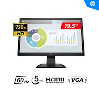 MONITOR HP P204V 19.5' HD (1600 X 900)/ 60HZ, 5MS HDMI/VGA