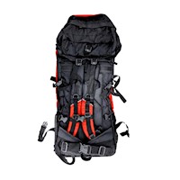 Mochila Campera Impermeable 70L + 10LPara Viajes Trekking Camping - ROJO