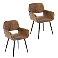 Pack 2 Sillas de Comedor Butaca Cromwell  Café