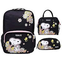 Set Mochila Lonchera y Cartuchera Snoopy Premium Teens 1