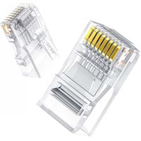 Conector Plug Cat 6 Ugreen x100un RJ45 8P8C Transparente NW120 - 60558