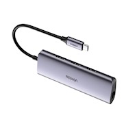 Ugreen Adaptador Hub USB-C a 3 USB 3.0 RJ45 Gigabit Ethernet MacBook CM252 60718