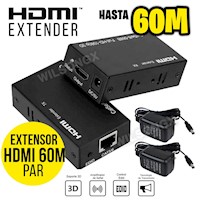 Extensión Extender HDMI a RJ45 60m UTP CAT 5/6 hasta 60 metros 1080p