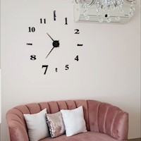 Reloj 3D Pared Grande Decorativo - Sofia Negro