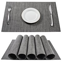 Manteles individuales de PVC, color gris, BETEAM DIRECT