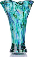 Jarrones de cristal verde azulado Glass Petal Vase LCCCK