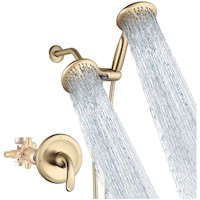 Set de grifo de ducha de baño dorado cepillado dual 2 en 1