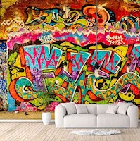 Vinilo autoadhesivo tipo mural multicolor (100 x 144")