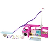 Barbie Dreamcamper con 60 accesorios incluyendo muebles piscina y tobogán de 30 pulgadas