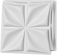 Panel de pared decorativo 3D de PVC color blanco Art3d