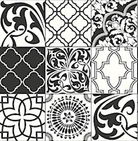 NextWall - Papel pintado para azulejos (blanco y negro)