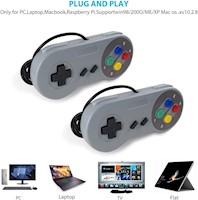 Pack 2 Mandos USB SuperNintendo para Macbook & Pc + 1000 Juegos