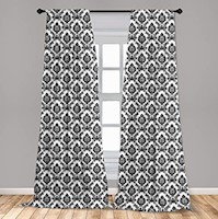 cortina en panel blanco y negro medida 56" x 63"