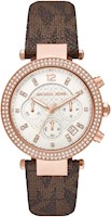 Michael Kors Parker Stainless Steel Watch With Glitz Accents - Brown