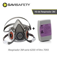 Kit Respirador 3M 6000 + Filtro 3M 7093B