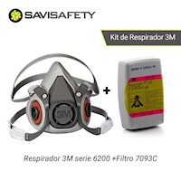 Kit Respirador 3M reutilizable serie 6000 con filtros 7093C