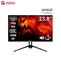 MONITOR TEROS LED PLANO TE-2415S 23.8" FHD IPS 120HZ 1MS HDMI DP PARLANTES NEGRO