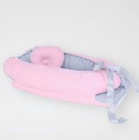 NIDO COLECHO ACOLCHONADITOS REVERSIBLE - ROSADO RAYAS
