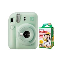 Camara Fujifilm Instax Mini 12 Verde Menta+Pack de Pelicula x20