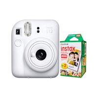 Camara Fujifilm Instax Mini 12 Blanco Arcilla+Pack de Pelicula x20