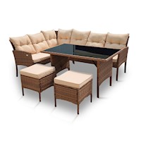 Juego de Comedor Terraza 7 Personas Capri Café