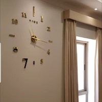 Reloj 3D Pared Grande Decorativo - Sofia Dorado