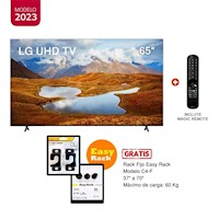 TV 65” 4K UHD SMART TV THINQ AI 65UR871C0SA (2023) + GRATIS: RACK FIJO C4-F  Y MAGIC REMOTE