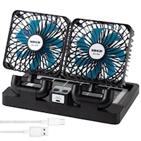 Ventilador Solar Doble Cabezal 360° Carro Auto 12V 24V NO999