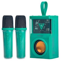 Parlante Karaoke Portatil RGB Bluetooth + 2 Micrófonos SQ-K3SM Verde