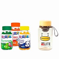 COMBO GOMITAS ELITE- ELITE HIERRO+ELITE GOOD NIGHT+ ELITE MULTIVITAMIN+TOMATODO