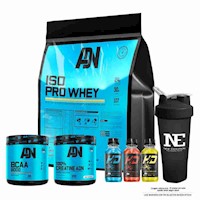 COMBO ADN- ISO PRO WHEY 3KG CHOCOLATE+BCAA 540G FRUITPUNCH+CREATINE 500G+SHAKER