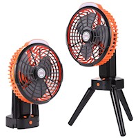Ventilador de Camping Recargable 270° con Gancho Iluminación Led FS-X3
