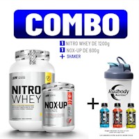 COMBO UN - NITRO WHEY 1.200 KG. COOKIE + NOX-UP 600 GR. CITRUS PUNCH + SHAKER