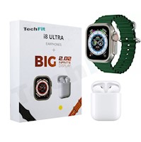 COMBO SMART WATCH I8 ULTRA INFINITY BIG 2.0 + AUDÍFONOS - VERDE OSCURO