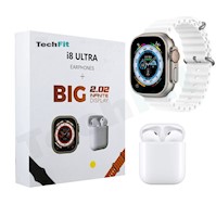 COMBO SMART WATCH I8 ULTRA INFINITY BIG 2.0 + AUDÍFONOS - BLANCO