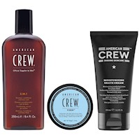 3 in 1 Shampoo + Cera Fiber + Crema de Afeitar American Crew Men