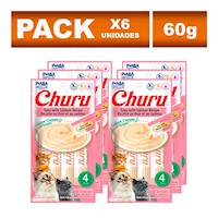 Churu Six Pack cremoso para gatos sabor atún con salmon 60g