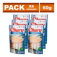 Churu Six Pack cremoso para gatos con sabor atún 60g