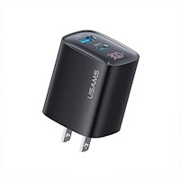 Cargador Pared Rápido Digital USB QC3.0 + PD3.0 30W Negro