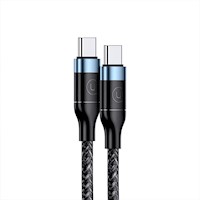 Cable Tejido Type-C a Type-C 100W PD 1.2m Negro