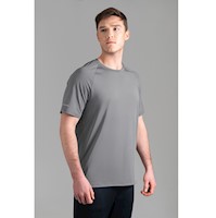 Polo Deportivo Raglan de Manga Corta para Hombre Silver